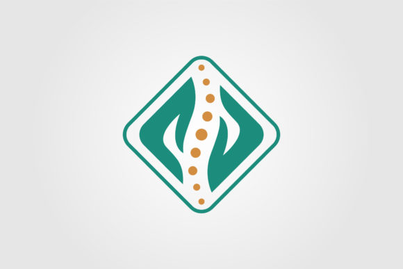 Abstract Spine Logo with Hand Symbol: Graphics & Freebies