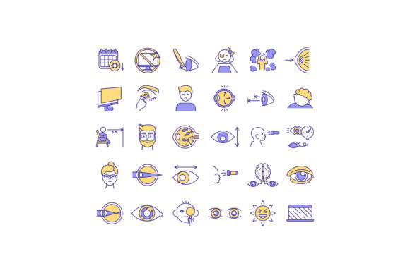 Eye Health RGB Color Icons Set Graphics and Icons