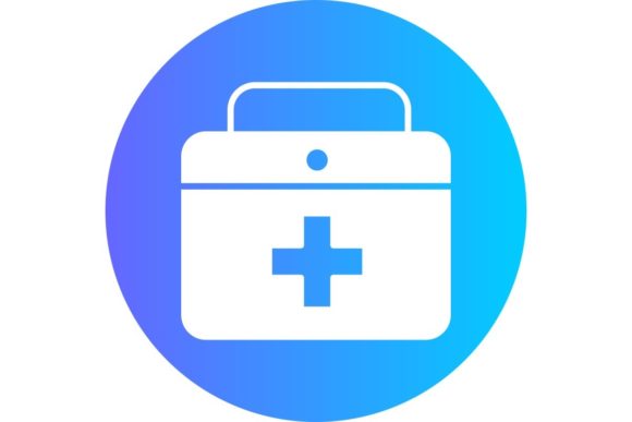 Medical Kit Glyph Circle Gradient Icon Graphics