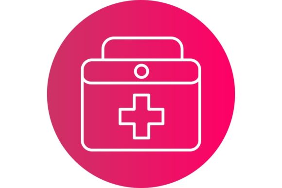 Medical Kit Gradient Circle Icon Design
