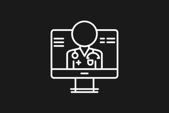 Medical Online Consultation Line Icon Graphics
