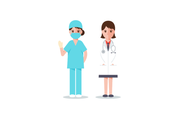 Nurse Doctor Profession Vector Graphics