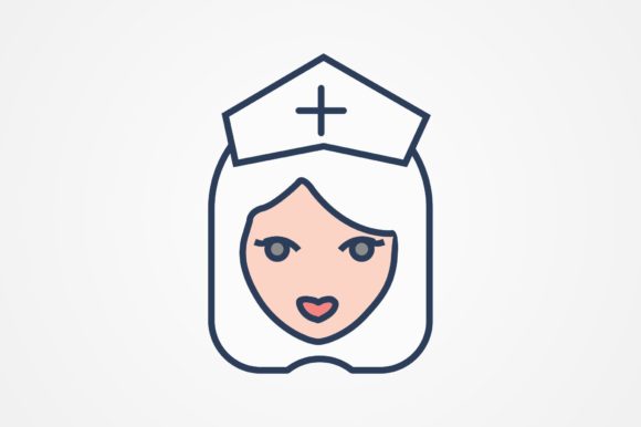 Nurse Line Filled Icon: Graphics and Icons for Creative Design