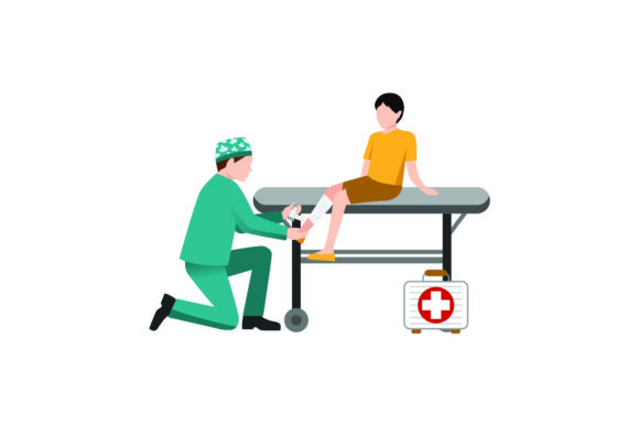 Nurse Put Bandage on Patient