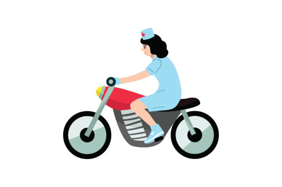 Nurse Riding a Motorcycle Crafts & Designs Amp