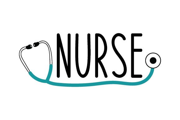 Stethoscope with Nurse Text for Crafts and Medical Projects